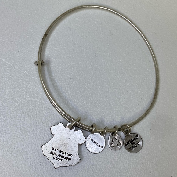Alex and Ani Harry Potter Hogwarts Crest Silver Charm Adjustable Bangle Bracelet - Picture 5 of 7